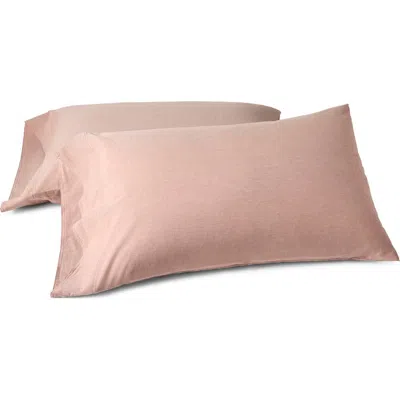 Coyuchi Crinkled Organic Cotton Percale Pillowcases In Pink