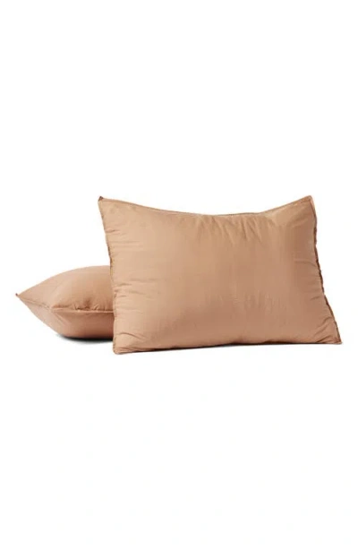 Coyuchi Crinkled Organic Cotton Percale Sham In Hazel Chambray