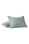 Coyuchi Crinkled Organic Cotton Percale Sham In Sage