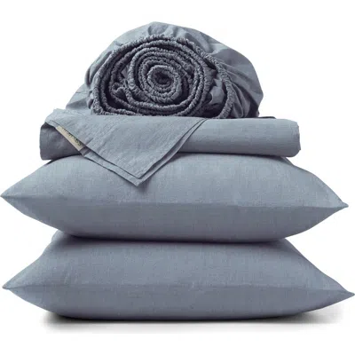 Coyuchi Crinkled Organic Percale™ Sheet Set In Gray