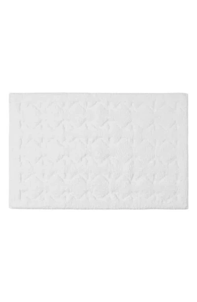 Coyuchi Diamond Shag Organic Cotton Bath Rug In White