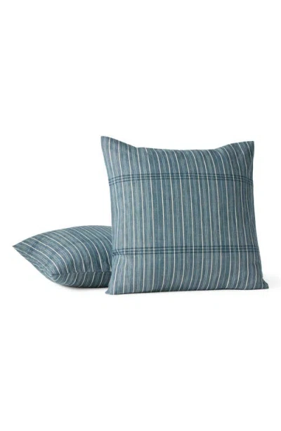 Coyuchi Fernwood Organic Cotton Throw Pillow Cover In Blue