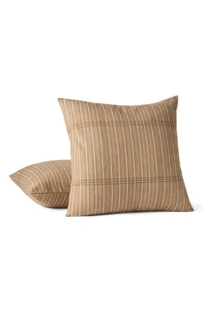 Coyuchi Fernwood Organic Cotton Throw Pillow Cover In Brown