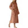 Coyuchi Gender Inclusive Cloud Loom™ Organic Cotton Robe In Brown