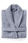 Coyuchi Gender Inclusive Cloud Loom™ Organic Cotton Robe In Steel Blue