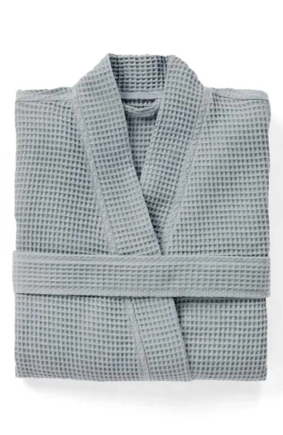 Coyuchi Gender Inclusive Organic Cotton Waffle Texture Robe In Gray