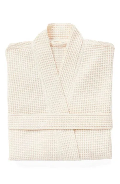 Coyuchi Gender Inclusive Organic Cotton Waffle Texture Robe In Neutral