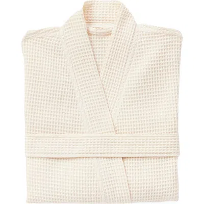 Coyuchi Gender Inclusive Waffle Weave Organic Cotton Robe In Undyed