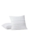 Coyuchi Geo Cove Organic Cotton Sham In Alpine White W/sage