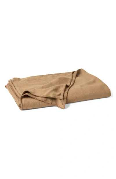 Coyuchi Helena Organic Linen Blanket In Brown