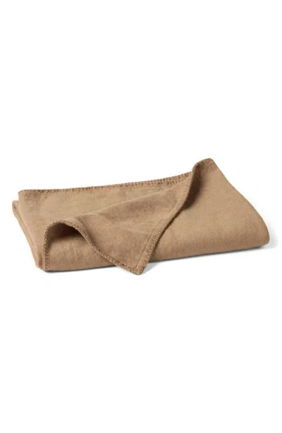 Coyuchi Helena Organic Linen Throw Blanket In Brown