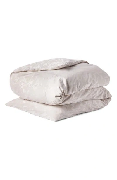 Coyuchi Heritage Jacquard Organic Cotton Duvet Cover In White