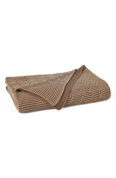 Coyuchi Ivy Organic Cotton Knit Throw Blanket In Brown