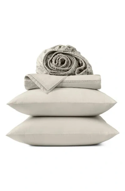 Coyuchi Lattice Organic Cotton Percale Sheet Set In White