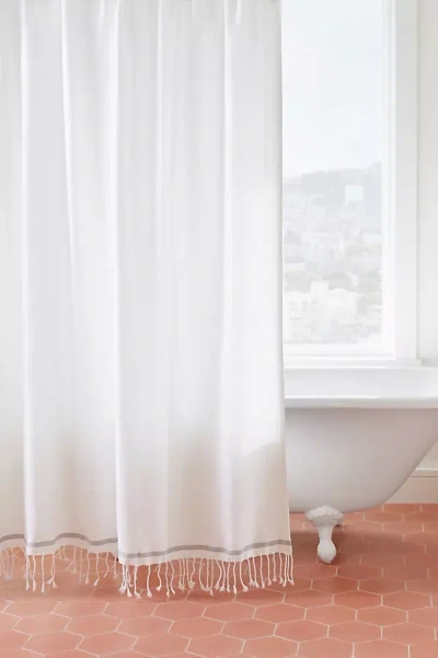 Coyuchi Mediterranean Organic Shower Curtain In White