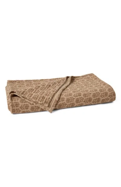 Coyuchi Mirada Organic Cotton Matelassé Blanket In Brown
