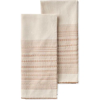 Coyuchi Oak 2-pack Organic Cotton Hand Towels In Neutral