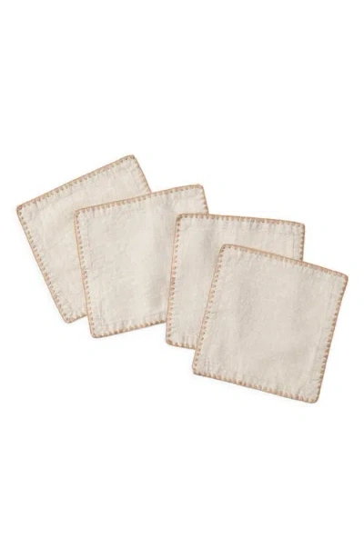 Coyuchi Olivos Embroidered Organic Linen Napkins In Neutral