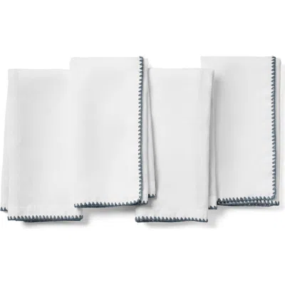 Coyuchi Olivos Set Of 4 Organic Linen Napkins In Animal Print