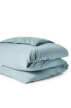 Coyuchi Organic Crinkled Percale Duvet Cover In Surf Chambray