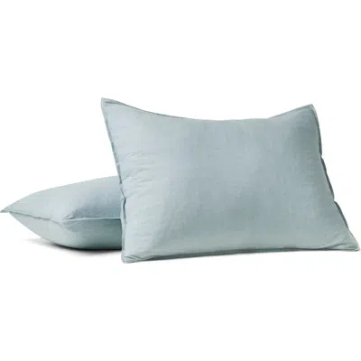 Coyuchi Organic Cotton Crinkled Percale Pillow Sham In Surf Chambray