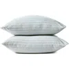 Coyuchi Organic Cotton Crinkled Percale™ Set Of 2 Pillowcases In Sage W/ Gulf