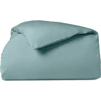 Coyuchi Organic Cotton Percale Duvet Cover In Green
