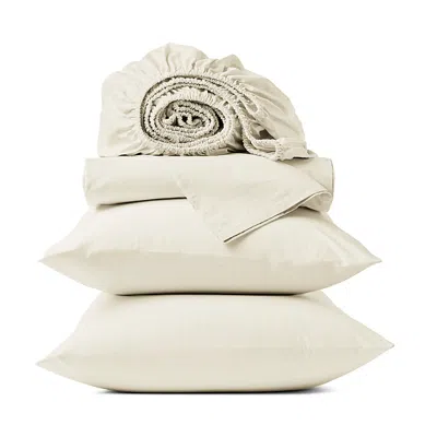 Coyuchi Organic Cotton Percale Sheet Set, Twin In Burgundy