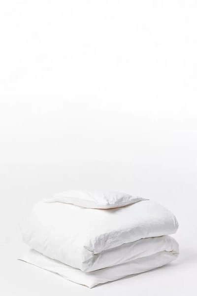 Coyuchi Organic Crinkled Percale Duvet Cover In White