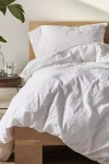 Coyuchi Organic Crinkled Percale Duvet Cover In White