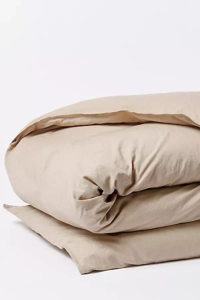 Coyuchi Organic Crinkled Percale Duvet Cover In Neutral