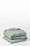 Coyuchi Organic Crinkled Percale Duvet Cover In Black