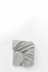 Coyuchi Organic Crinkled Percale Fitted Sheet In Gray