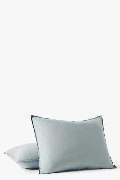 Coyuchi Organic Crinkled Percale Sham In Gray