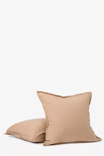 Coyuchi Organic Relaxed Linen Decorative Pillow Cover In Brown