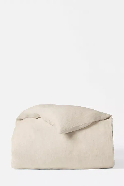 Coyuchi Organic Relaxed Linen Duvet Cover In White