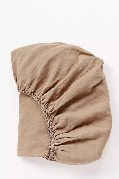 Coyuchi Organic Relaxed Linen Fitted Sheet In Neutral