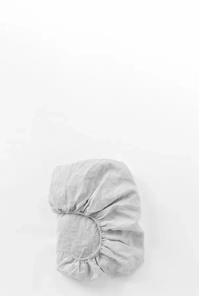 Coyuchi Organic Relaxed Linen Fitted Sheet In White
