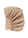 Coyuchi Organic Relaxed Linen Fitted Sheet In Doe