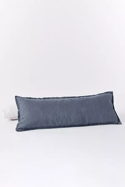 Coyuchi Organic Relaxed Linen Pillow Cover In Blue