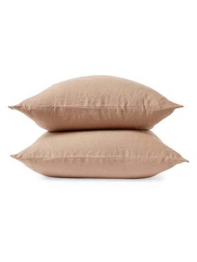 Coyuchi Organic Relaxed Linen Pillowcase Set In Doe