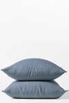 Coyuchi Organic Relaxed Linen Pillowcase Set Of 2 In Blue