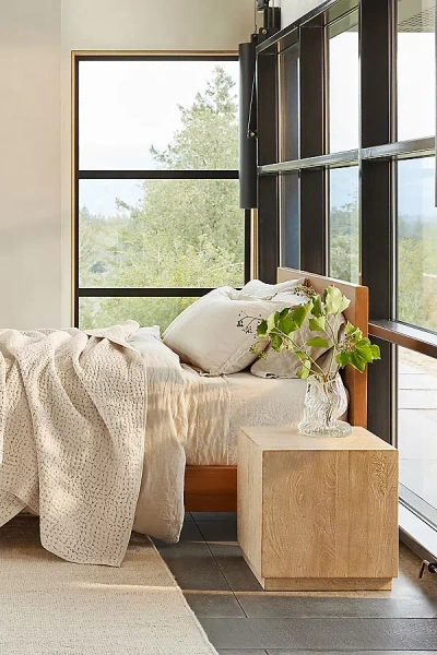 Coyuchi Pebbled Handstitched Organic Euro Sham In White