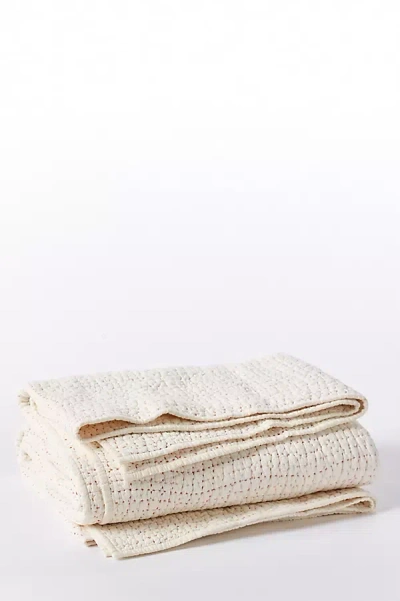 Coyuchi Pebbled Handstitched Organic Quilt In Brown