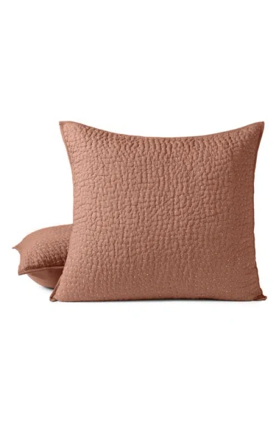 Coyuchi Pebbled Organic Cotton Pillow Sham In Brown