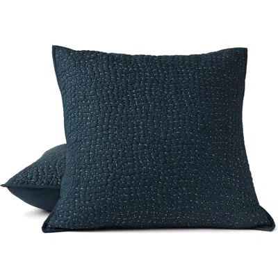 Coyuchi Pebbled Organic Cotton Pillow Sham In Blue