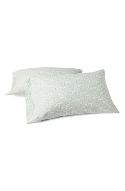 Coyuchi Print Organic Cotton Percale Pillowcases In White