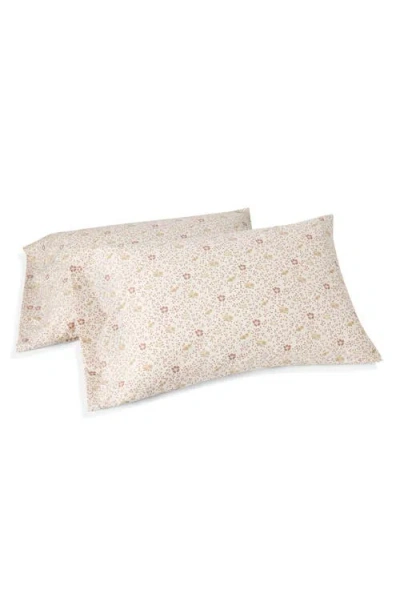 Coyuchi Print Organic Cotton Percale Pillowcases In Neutral
