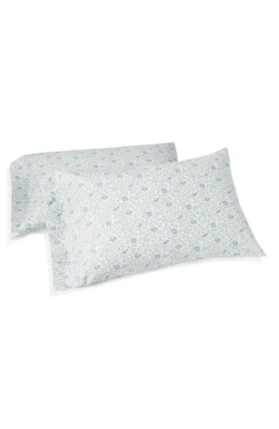 Coyuchi Print Organic Cotton Percale Pillowcases In Gray