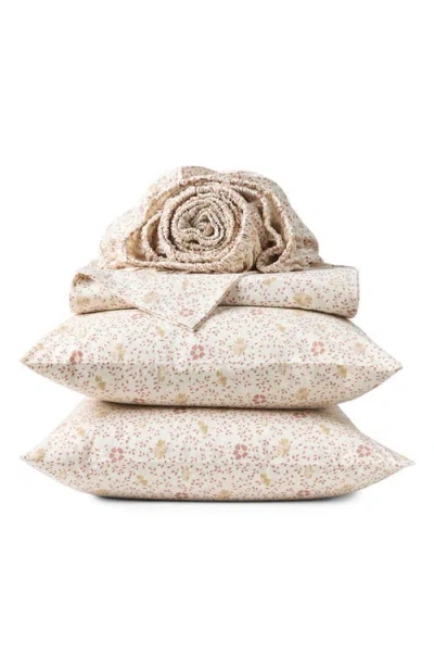 Coyuchi Print Organic Cotton Percale Sheet Set In Neutral